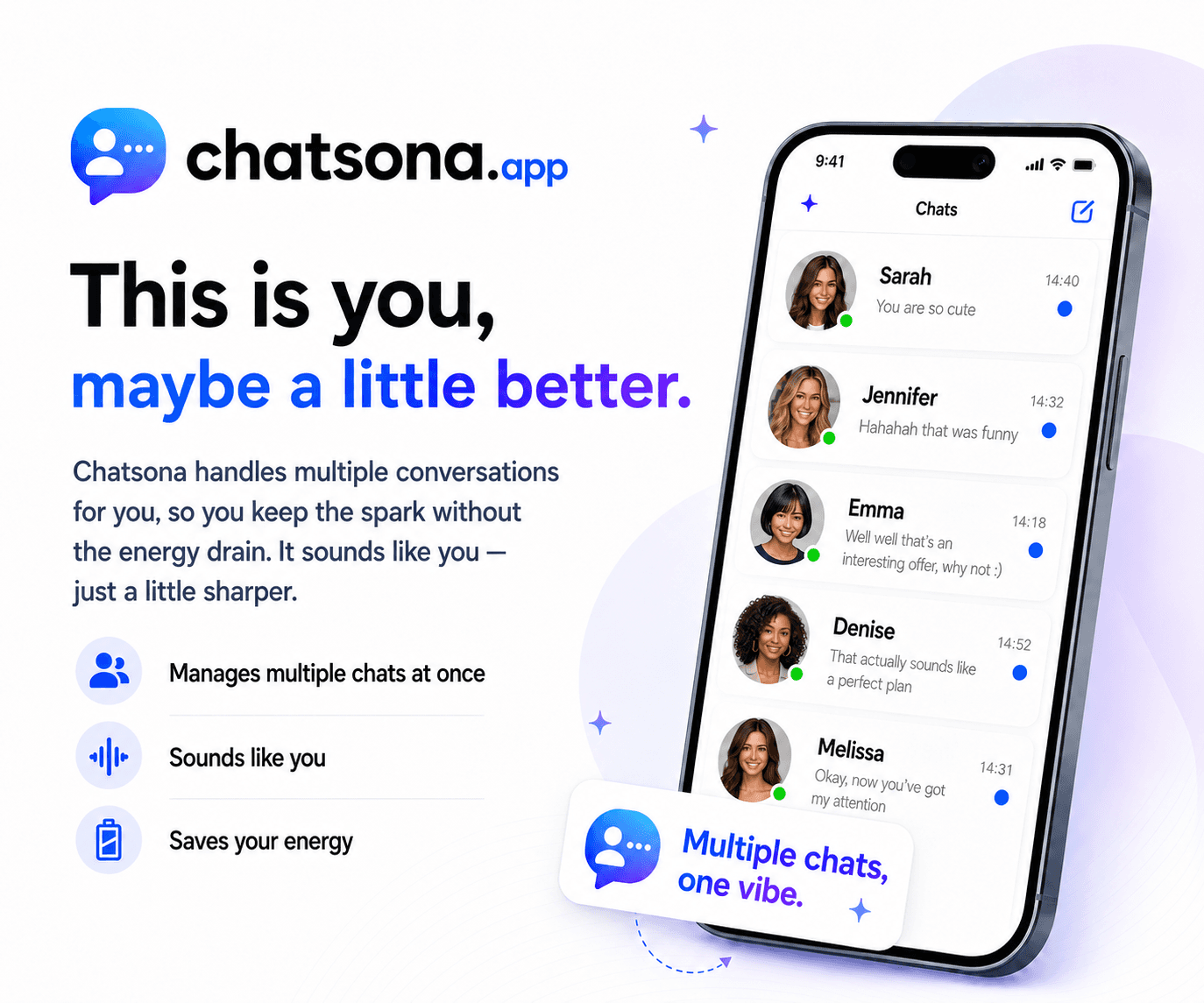 Chatsona manages multiple conversations in one voice